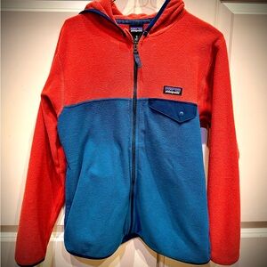 Patagonia Kids' Two-Tone Red and Blue Hoodie